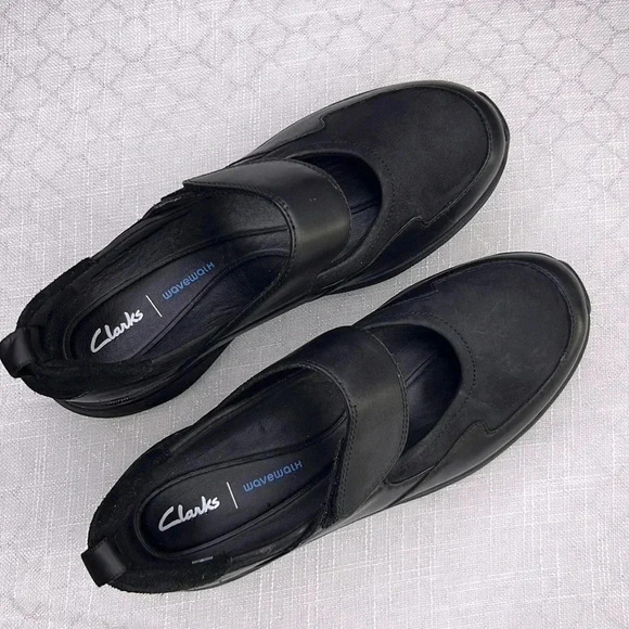 Clarks black leather Wave Glide Mary Janes 7 1/2 medium NWT - Picture 2 of 6